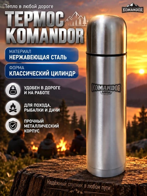 Карточка товара для маркетплейса: Термос Komandor