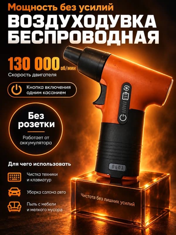 Карточка товара для маркетплейса: Аккумуляторная воздуходувка