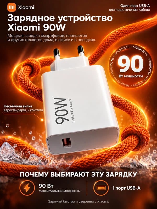 Карточка товара для маркетплейса: Зарядное устройство Xiaomi